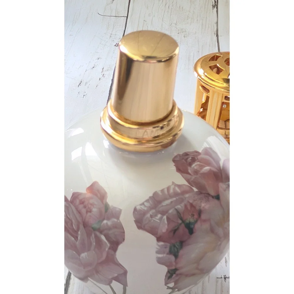Lampe Berger Fragrance Lamp Vintage Porcelain White Pink Peonies France